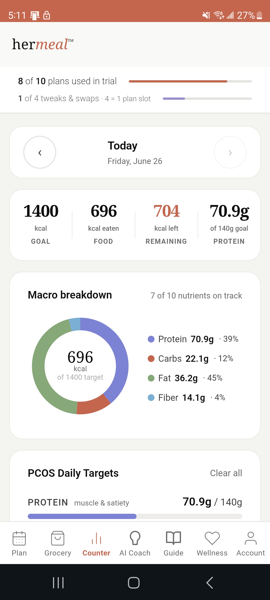 Calorie & macro tracker